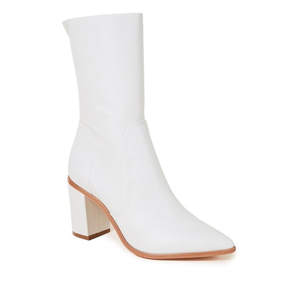 Schutz "Anaflor" Leather Boots in Pearl - Picture 3 of 10
